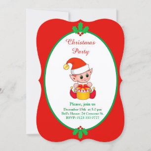 Invitation de lutin de Noël mignon