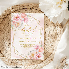 Invitation de luxe Boho Blush Gold Floral Fête des