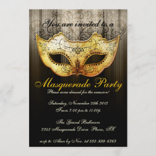 Invitation de luxe dorée pour célébration de soiré