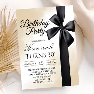 Invitation de luxe pour 30 ans d'anniversaire Noir