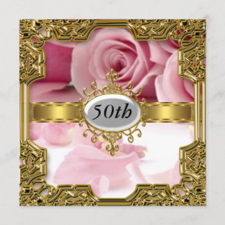 Invitation de luxe pour anniversaire avec rose ros