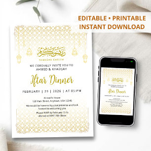 Invitation de luxe pour Iftar avec motif arabesque