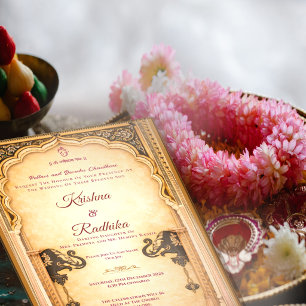 Invitation de luxe royale pour mariage ethnique in