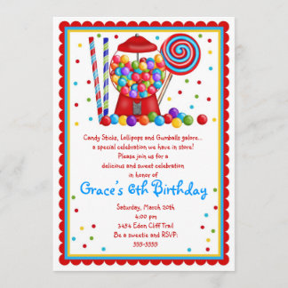 Invitation de machine et de sucrerie de Gumball