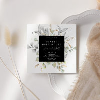 Invitation de maison ouverte élégante à fleurs en 
