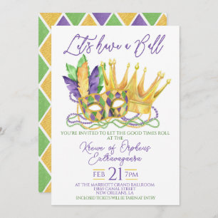 Invitation de Mardi Gras Ball