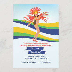 Invitation de Mardi Gras, danseuse du Carnaval
