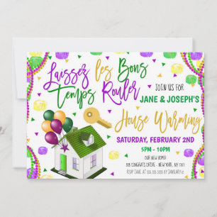 Invitation de Mardi Gras House Warming Party