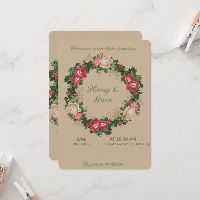Invitation de mariage (Devant/Arrière en situation)