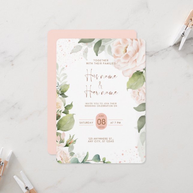 Invitation de mariage (Devant/Arrière en situation)