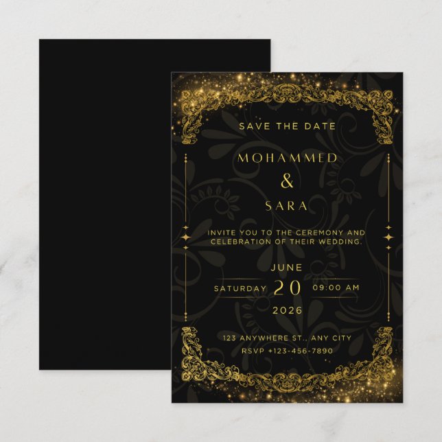 Invitation de mariage  (Devant / Derrière)