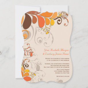 Invitation de mariage 2en1 Floral Automne Deco