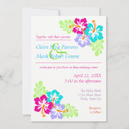 Invitation de mariage 5x7 - Hibiscus Tropical