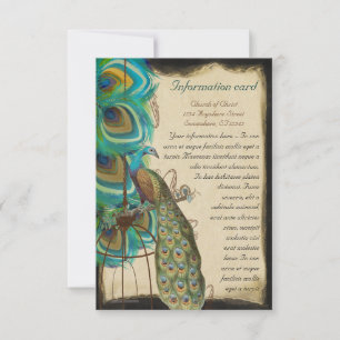 Invitation de mariage à cage de paon à plumes d'oi
