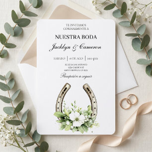 Invitation de Mariage à Chevalière Florale Élégant