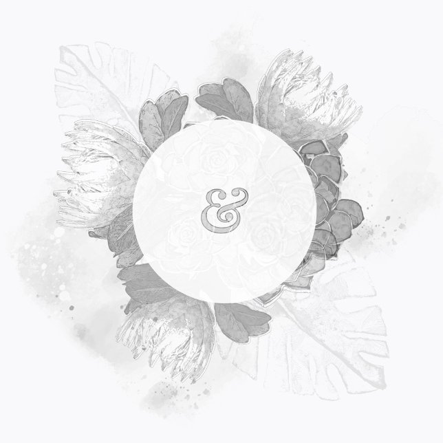 Invitation de mariage à conserver Protea et plante (Créateur téléchargé)