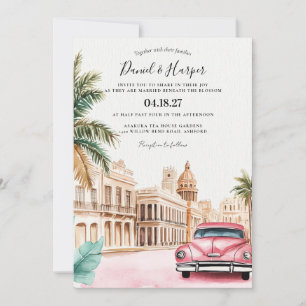 Invitation de mariage à Cuba La Havane mariage de