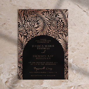 Invitation de Mariage à huile Floral noir et Rose