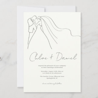 Invitation de mariage à la calligraphie élégante