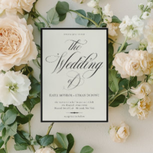 Invitation de mariage à la calligraphie solennelle