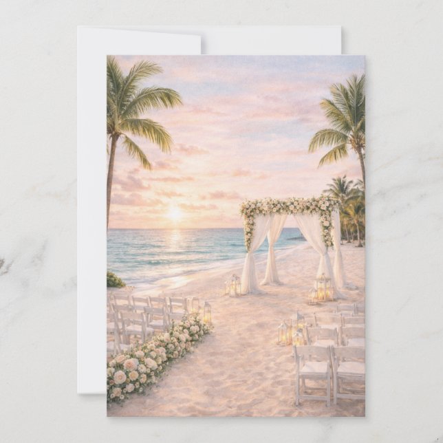 Invitation de mariage à la plage de Punta Cana | M (Devant)