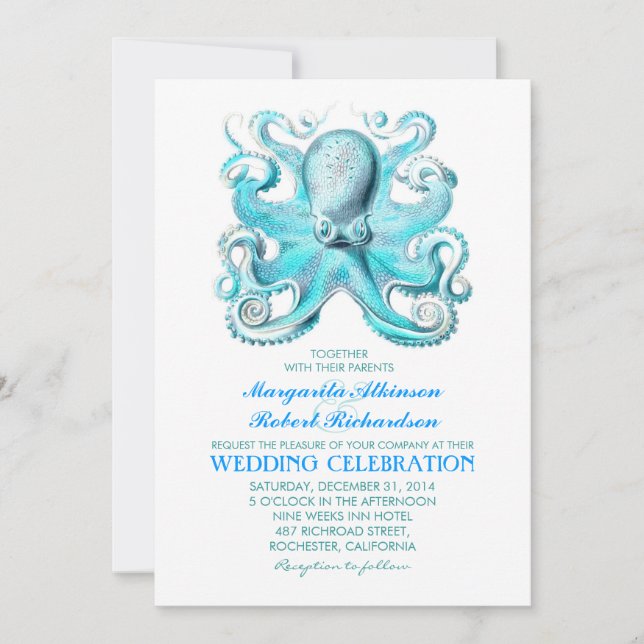 invitation de mariage à la plage nautique avec pou (Devant)