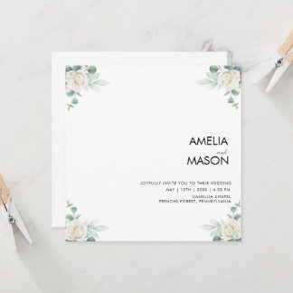 Invitation de mariage à la verdure d'eucalyptus