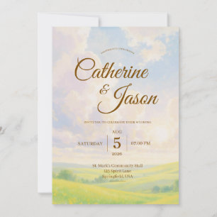 Invitation de mariage à l'aquarelle de beauté de p