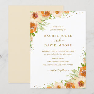 Invitation de mariage à l'aquarelle florale d'été 