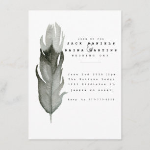 Invitation de mariage à l'aquarelle minimale en pl