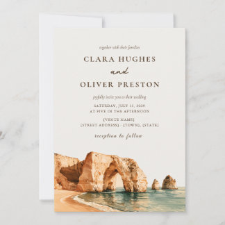 Invitation de mariage à l'arche de la falaise de l