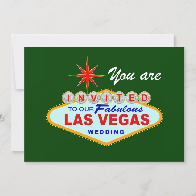 Invitation de mariage à Las Vegas VERT (Devant)
