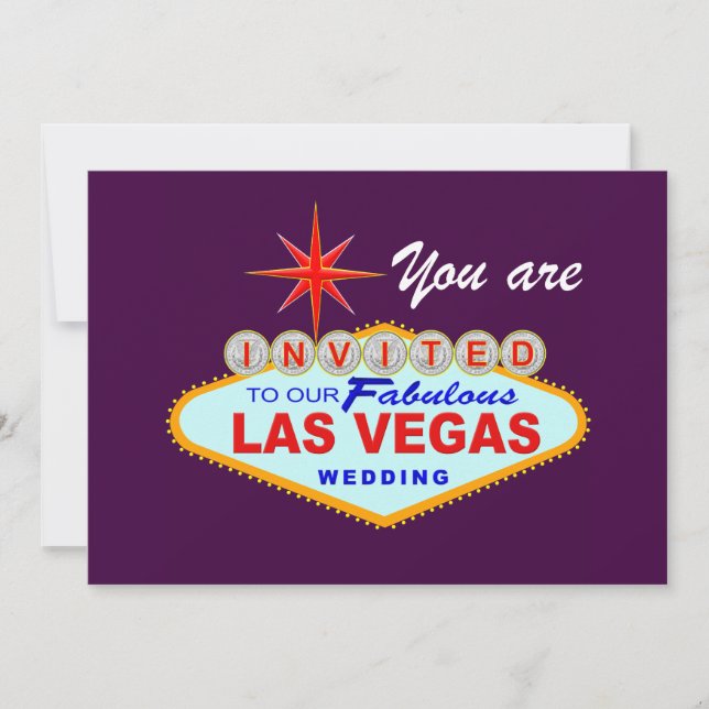 Invitation de mariage à Las Vegas VIOLET (Devant)
