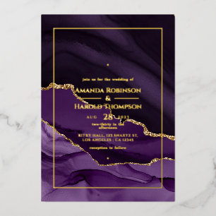 Invitation de Mariage à l'huile d'agate violet et