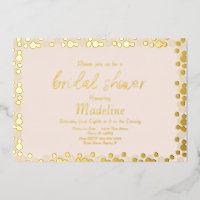 Invitation de mariage à motif de points dorés sous