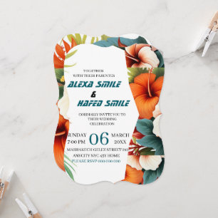 Invitation de mariage à plis Wildflower, jolie mar