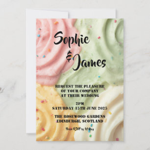 Invitation de mariage amusante et colorée Cupcake