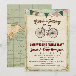 Invitation de mariage anniversaire de vélo vintage