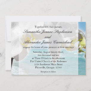 Invitation de mariage Aqua/White Orchid Beach