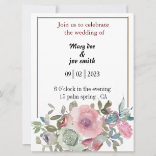 invitation de mariage aquarelle florale