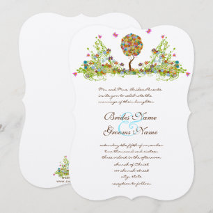 Invitation de mariage arbre de forêt enchantée pat