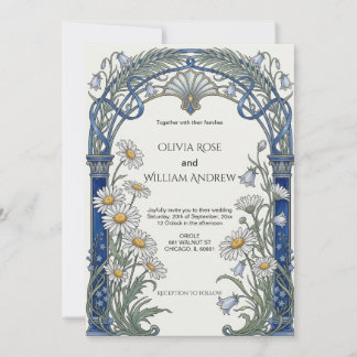 Invitation de mariage Art Nouveau jardin de margue