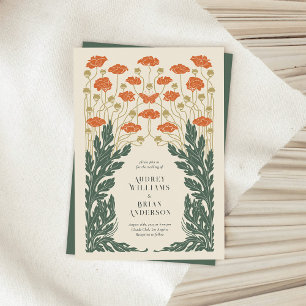 Invitation de mariage Art Nouveau vintage