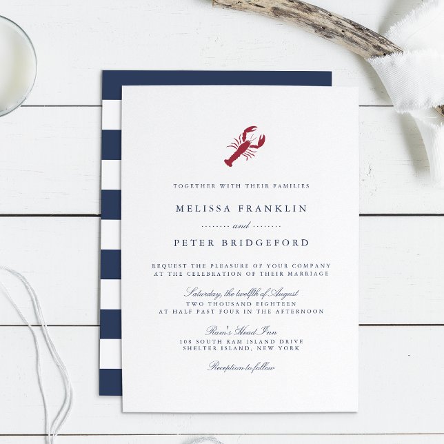 Invitation de mariage au homard nautique (Créateur téléchargé)