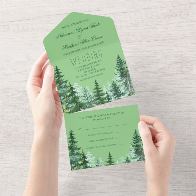 Invitation de mariage au sapin (Déchirure)