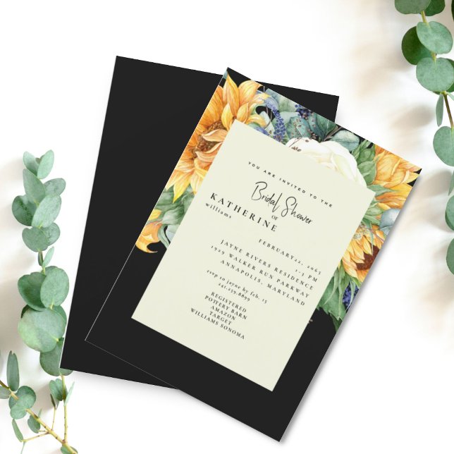 Invitation de mariage audacieuse avec tournesol en (Créateur téléchargé)
