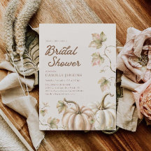 Invitation de mariage automnal à l'aquarelle avec