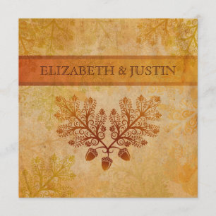 Invitation de mariage automnal aux feuilles de lau