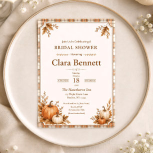 Invitation de mariage automnal éditable avec motif