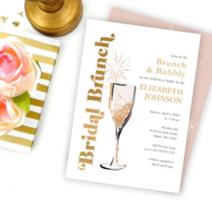 Invitation de mariage avec brunch et champagne
